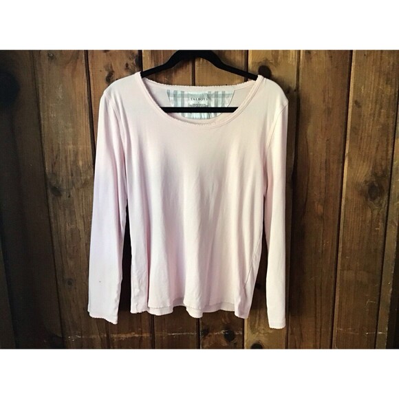Talbots Tops - Talbots Top Size L Pink Long Sleeve Round Neck 100% Cotton Casual Classic